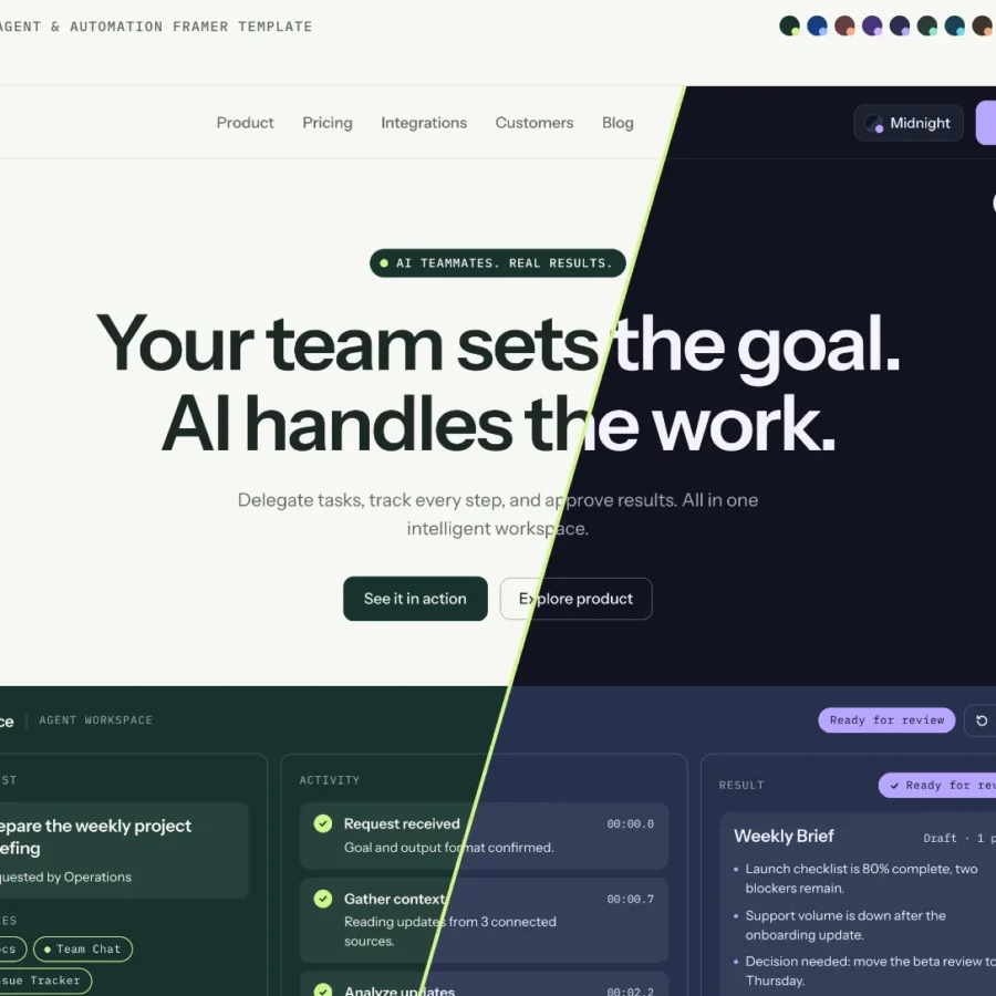 Runlance Agent OS — Lucidshade Framer Template