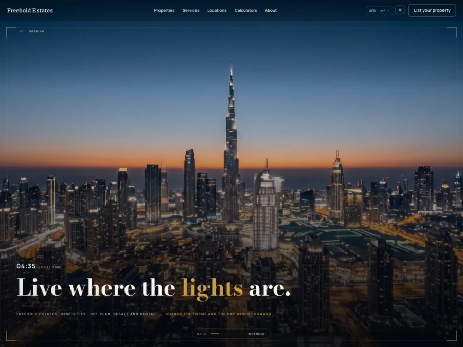 Freehold — Real Estate Template, English + Arabic — Freehold Framer Template