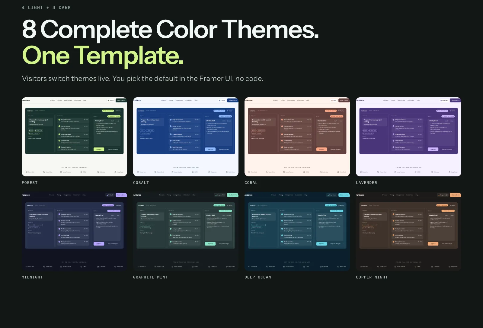 Runlance Agent OS — Framer Template