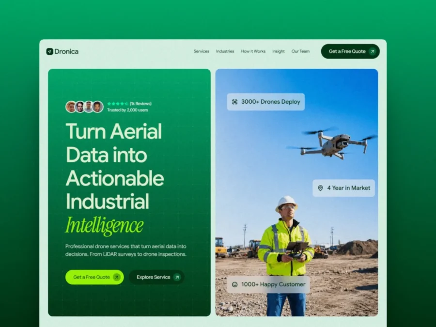 Dronica Drone · Professional Drone Services — Baraiz Framer Template