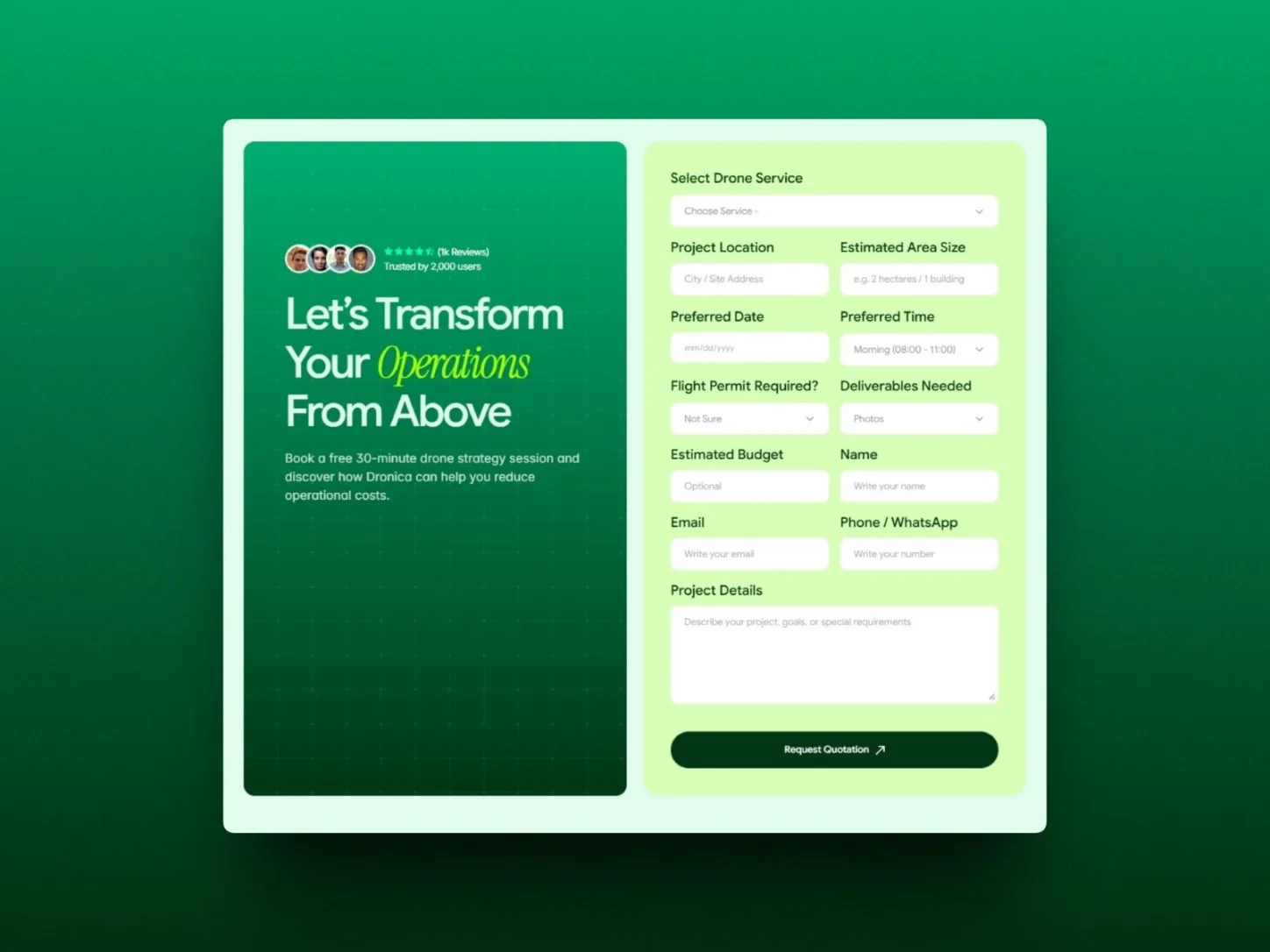 Dronica Drone · Professional Drone Services — Framer Template