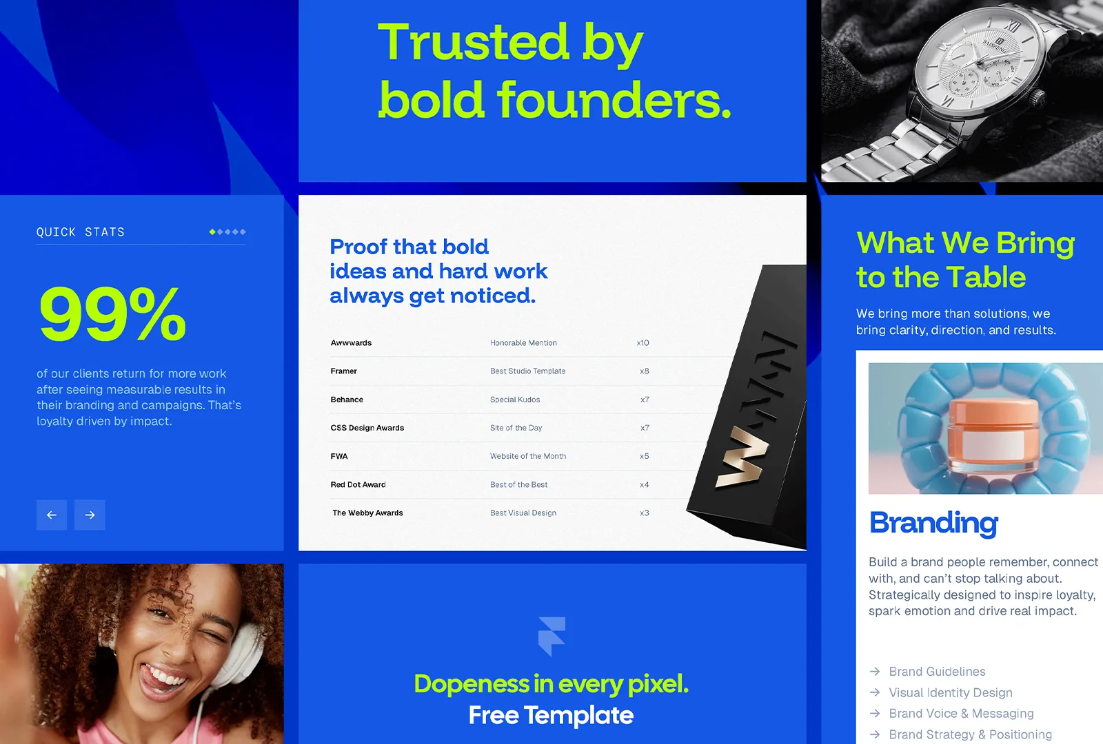 Dope Studio — Free Agency Website Template — Framer Template