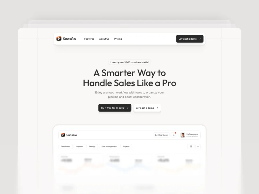 SaasGo-SaaS & Software Framer Template — Theme Crapt Framer Template