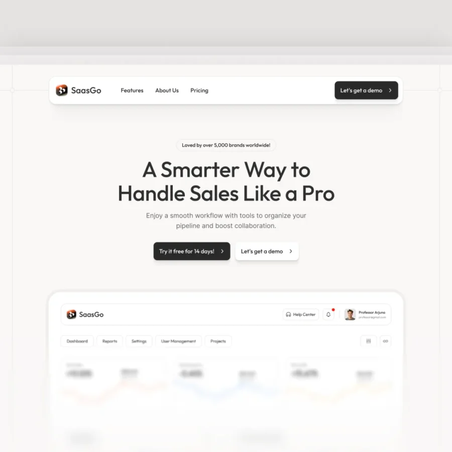 SaasGo-SaaS & Software Framer Template — Theme Crapt Framer Template