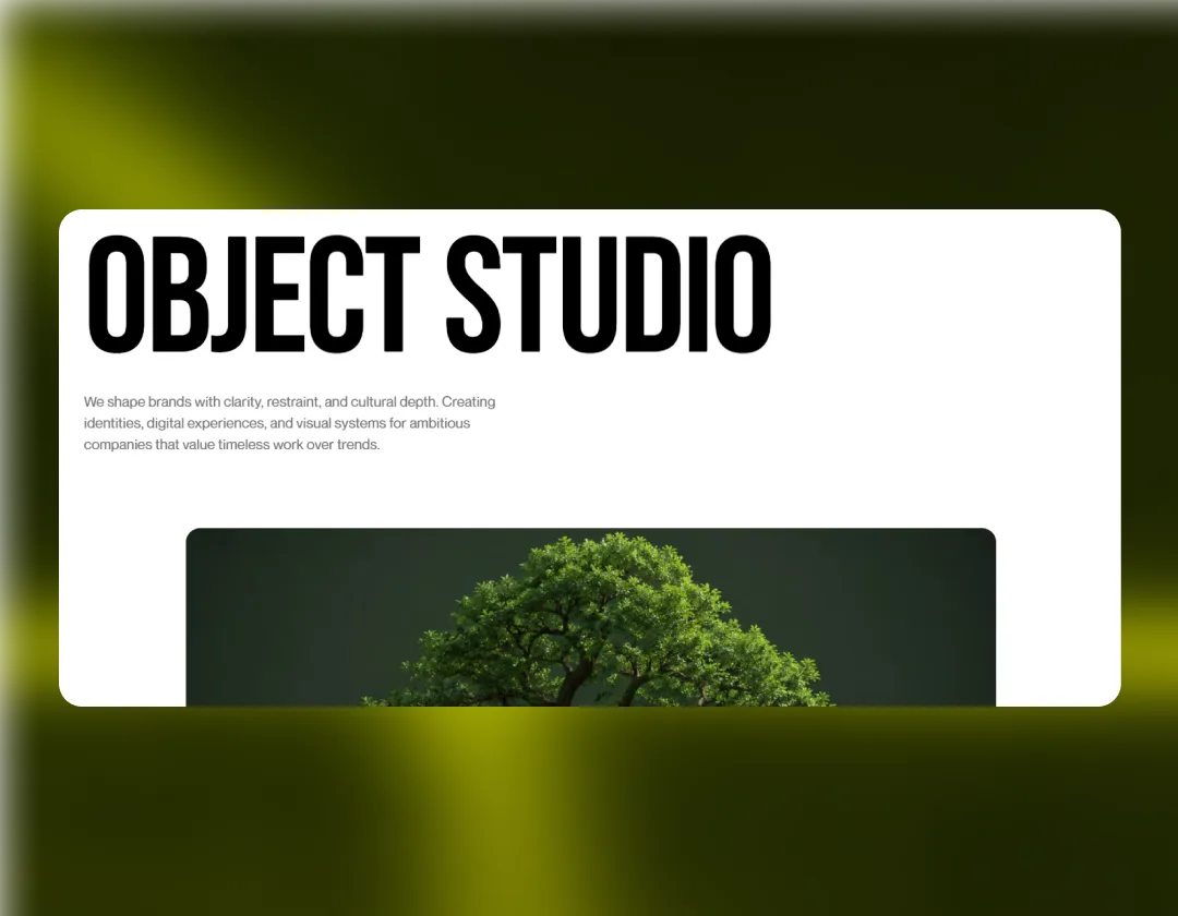 Object Studio — Jehad Uddin Framer Template