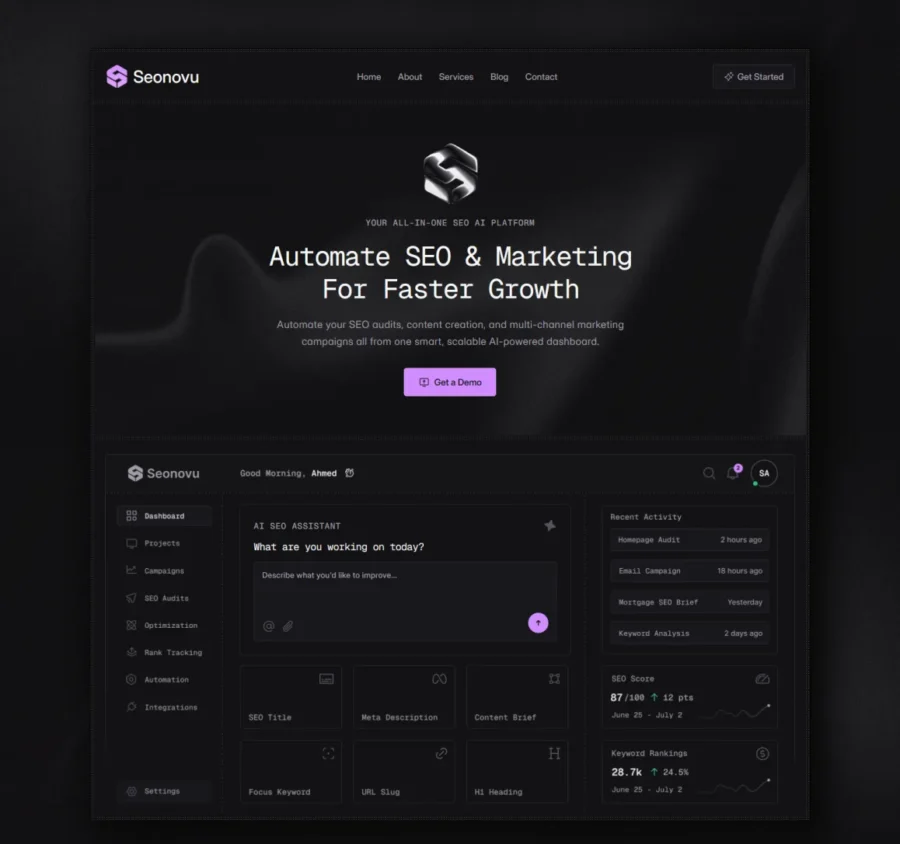 Seonovu — Shoaib Ahmed Framer Template
