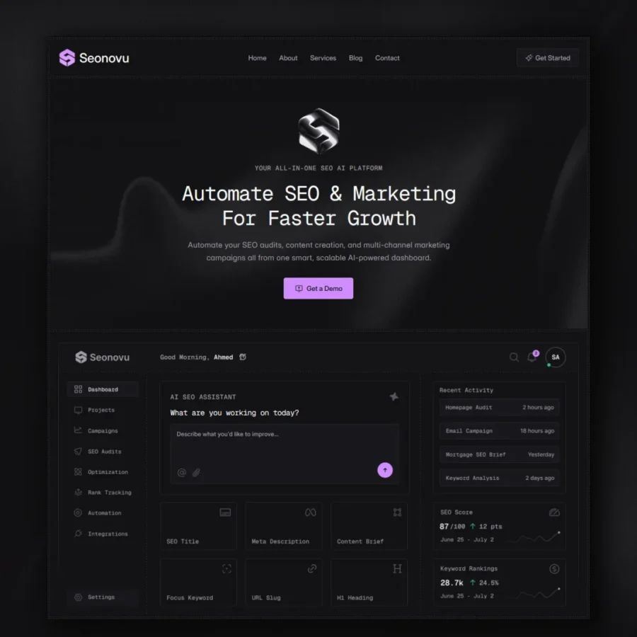 Seonovu — Shoaib Ahmed Framer Template