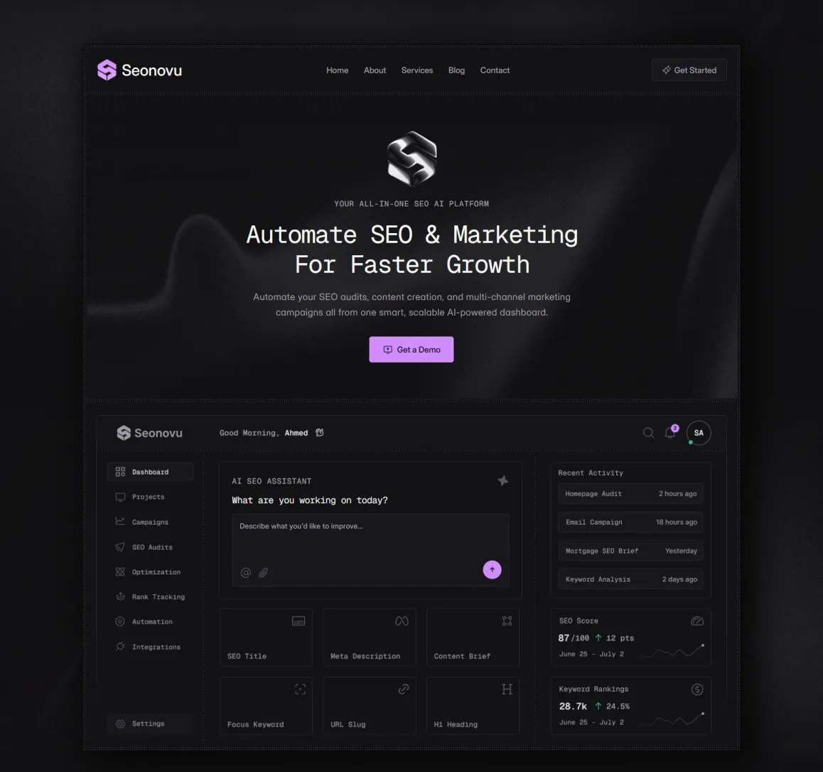 Seonovu — Shoaib Ahmed Framer Template