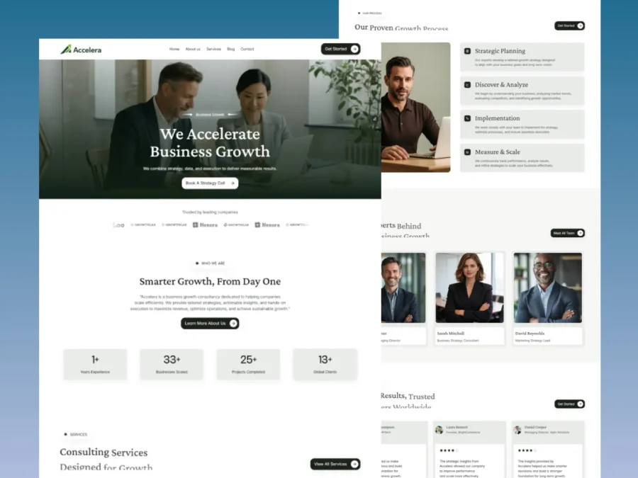 Accelera — Modern Business Growth Template — Faheem Khan Framer Template