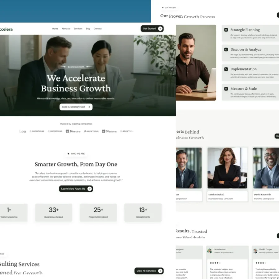 Accelera — Modern Business Growth Template — Faheem Khan Framer Template