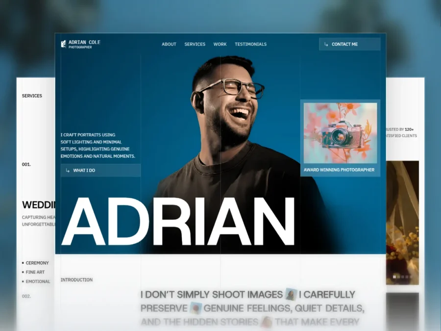 Adrian Cole — Photographer Portfolio Framer Temp — Mudasir Hussain Framer Template