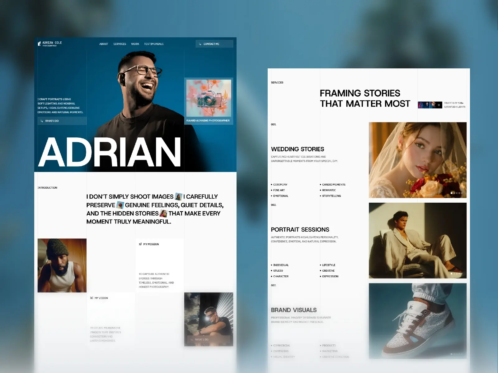 Adrian Cole — Photographer Portfolio Framer Temp
