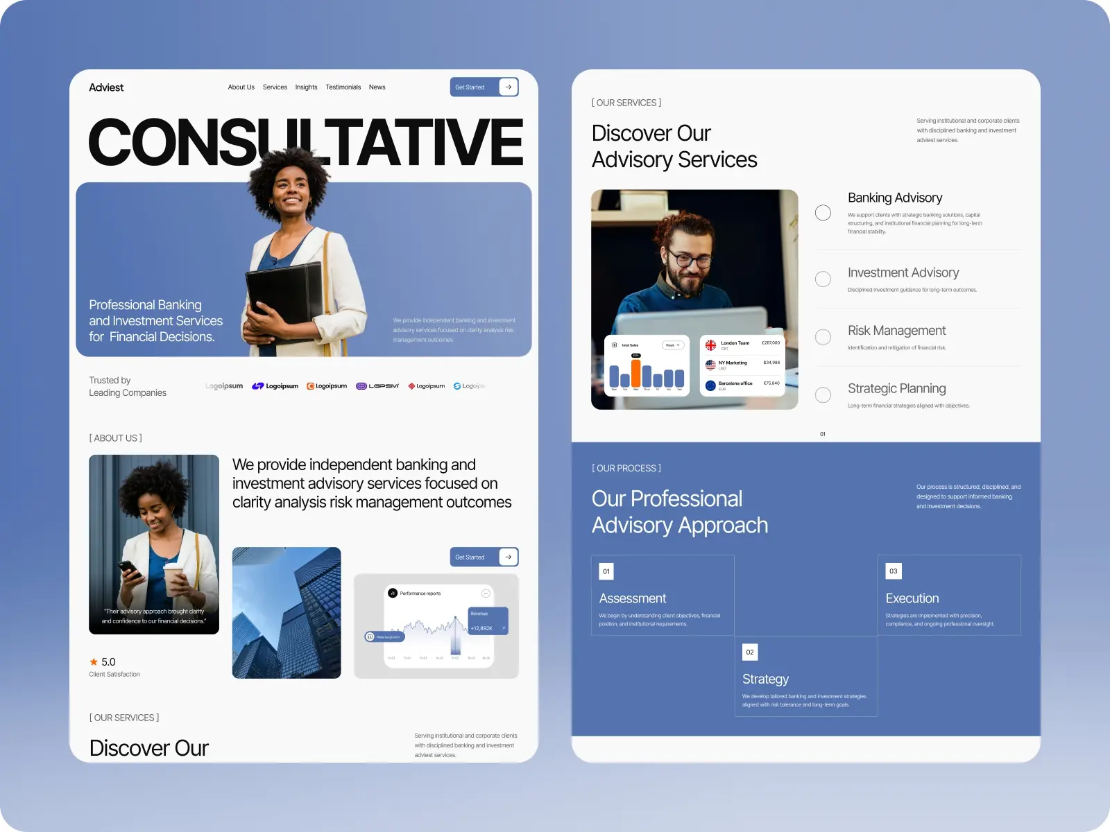 Adviest — Business Consultation Landing Page