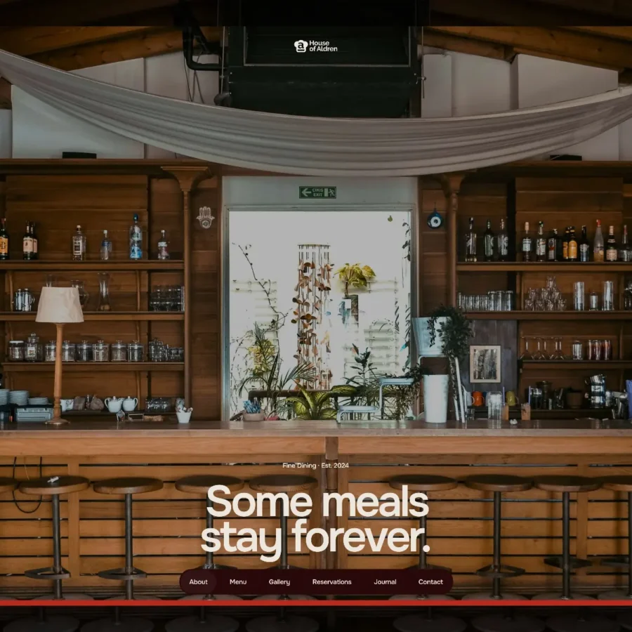 Aldrens — Fine Dining Restaurant Template — Raphael Oshituga Framer Template