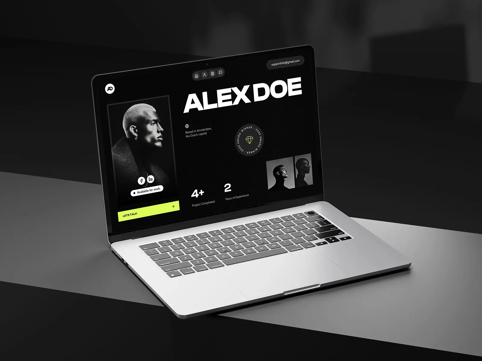 Alex Doe — Designer Portfolio Framer Template — Oval Studio Framer Template