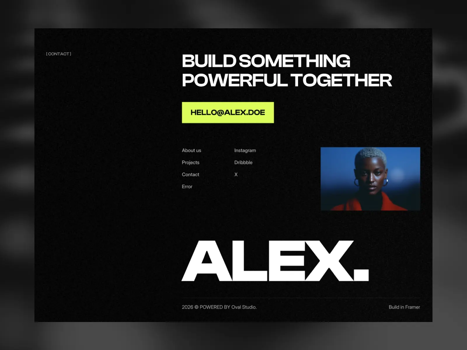 Alex Doe — Designer Portfolio Framer Template