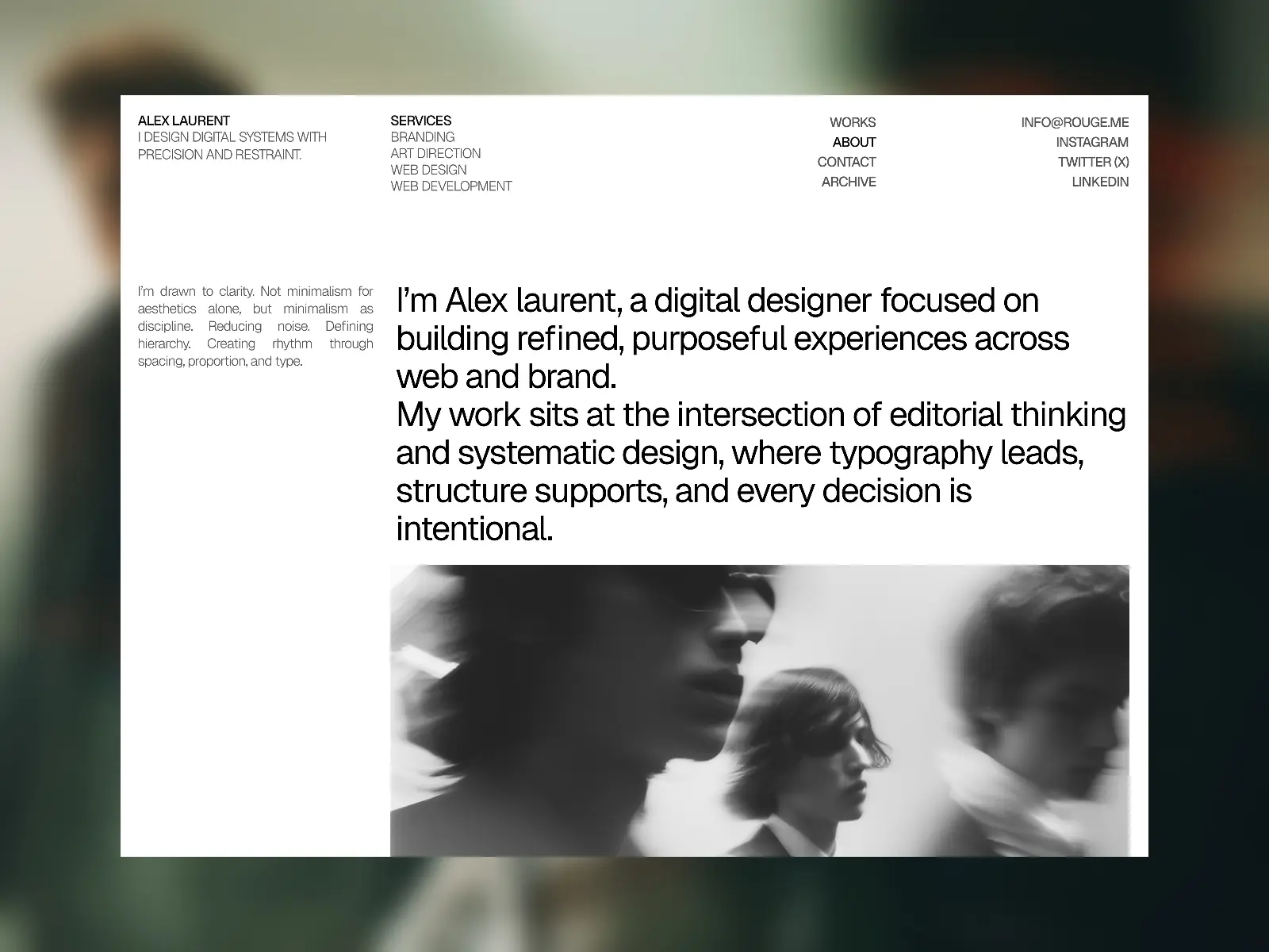 Alex Laurent — Minimal Portolio Website