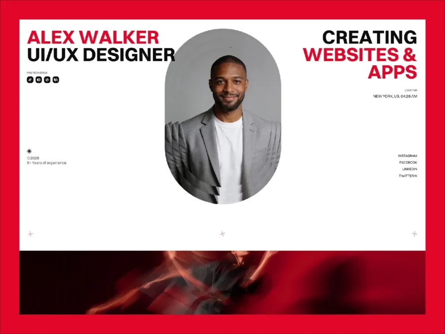 Alex W — Bold Personal Portfolio Template — Salim from Webestica Framer Template