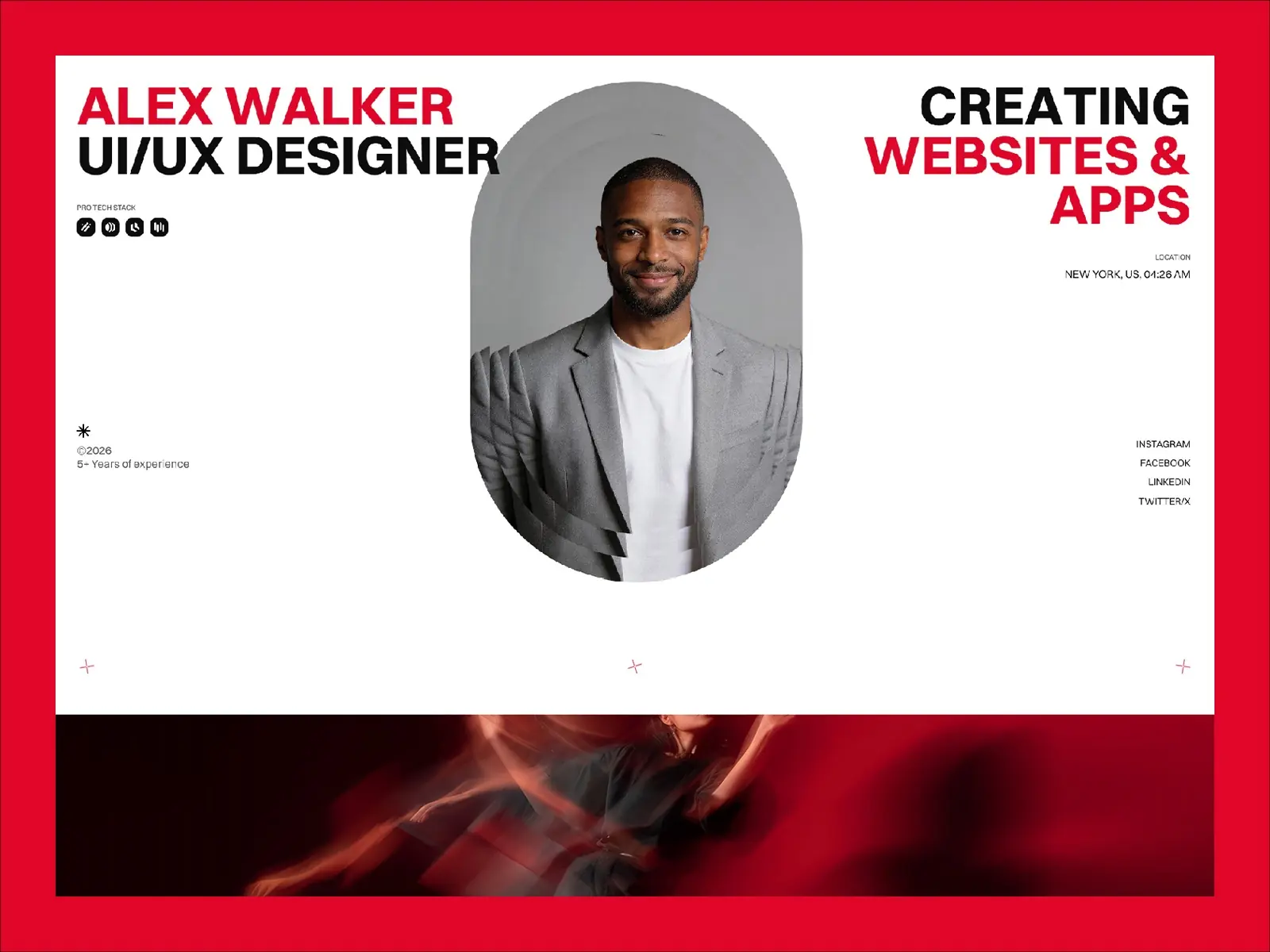 Alex W — Bold Personal Portfolio Template — Salim from Webestica Framer Template