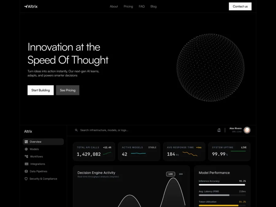 Altrix — AI SaaS Framer Template — Denyefa Jacob Framer Template