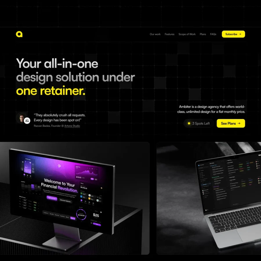 Ambiter — Design Agency Template — Artone Studio Framer Template