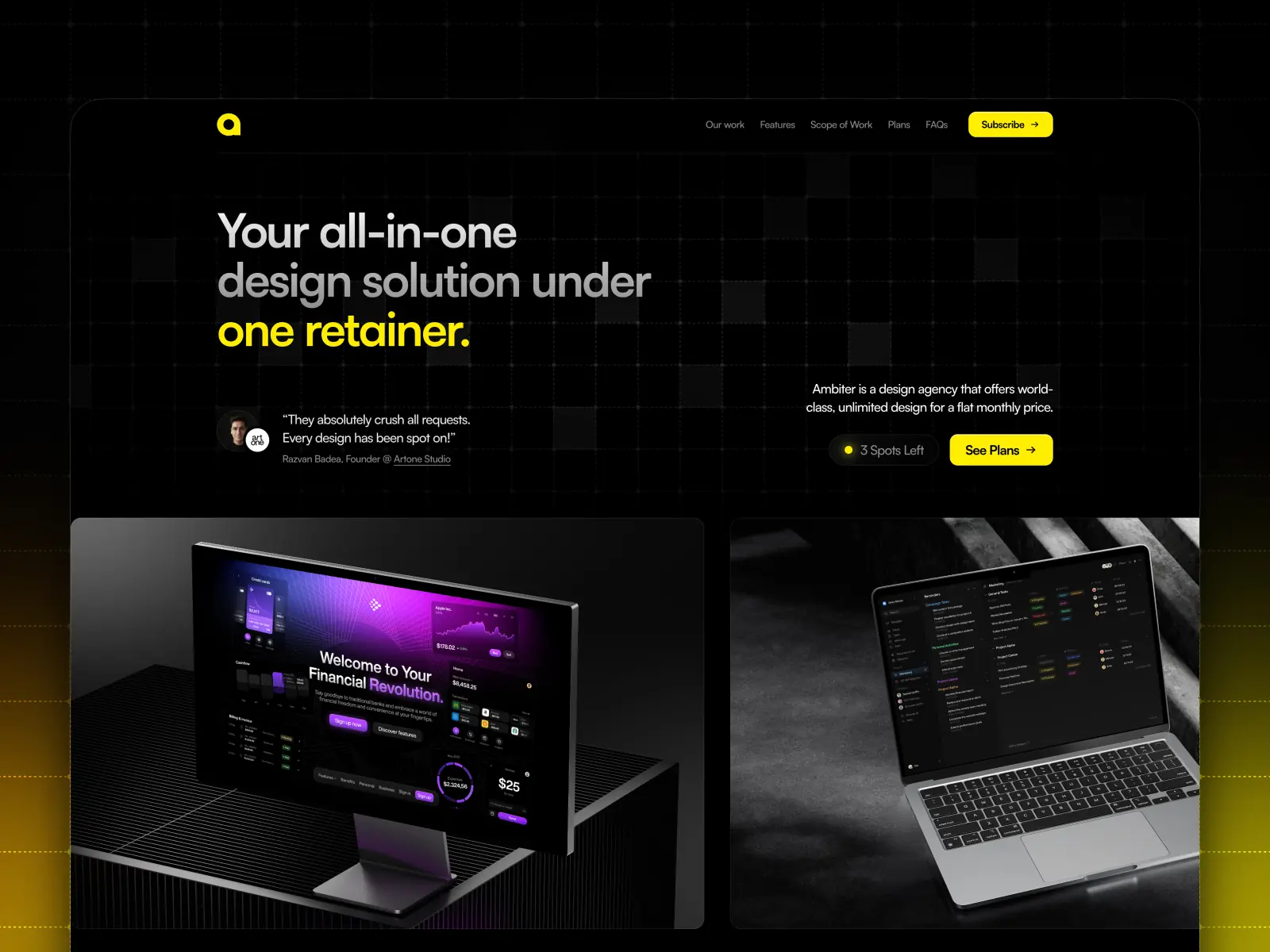 Ambiter — Design Agency Template — Artone Studio Framer Template