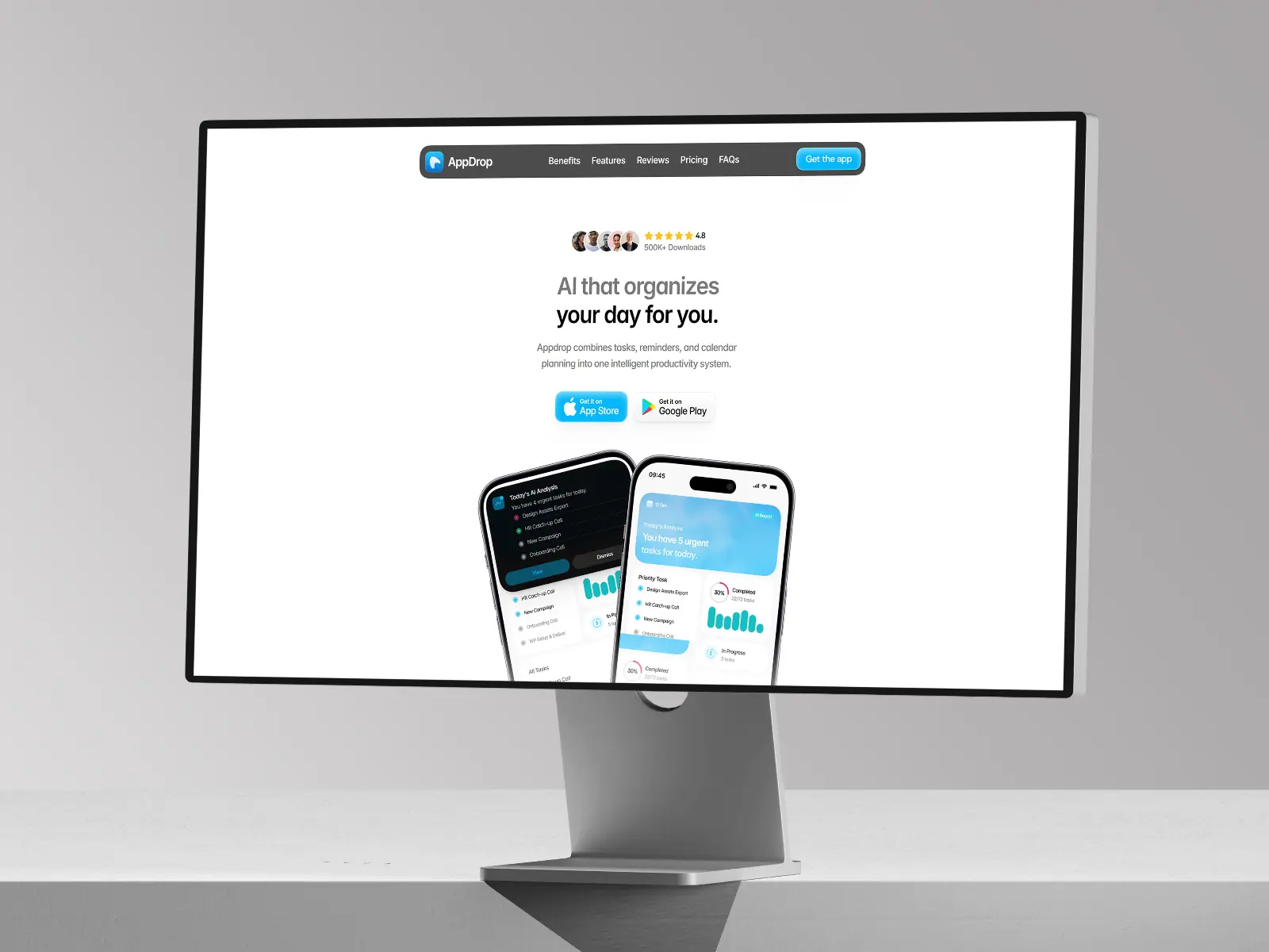 AppDrop — Free Mobile App Template — Zain Malik Framer Template
