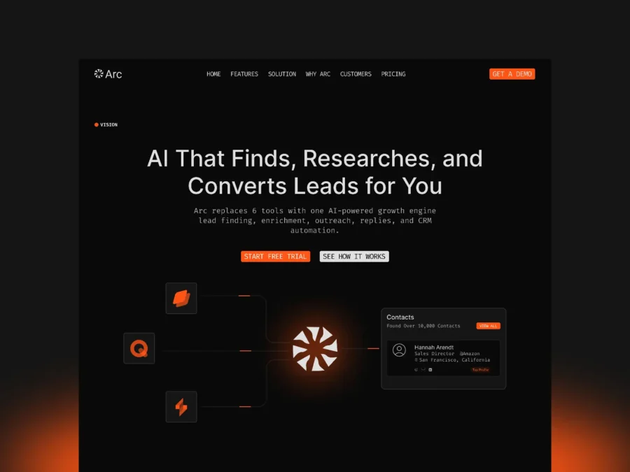 Arc 0 — AI Lead Gen SaaS Template — DOT Framer Template
