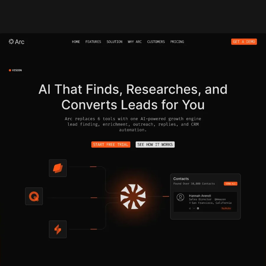 Arc 0 — AI Lead Gen SaaS Template — DOT Framer Template