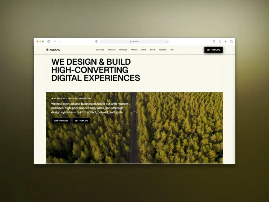 ARCANO — Agency & Studio Template — guinnes Framer Template