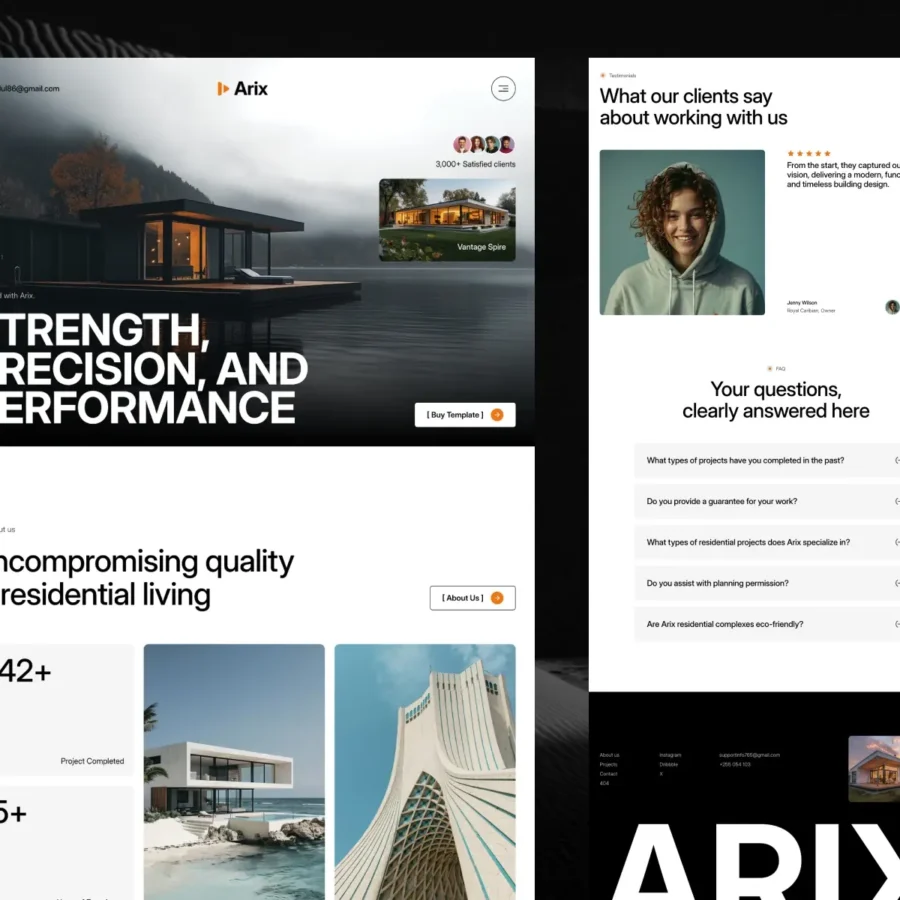 Arix- — Architecture Construction Template — Oval Studio Framer Template