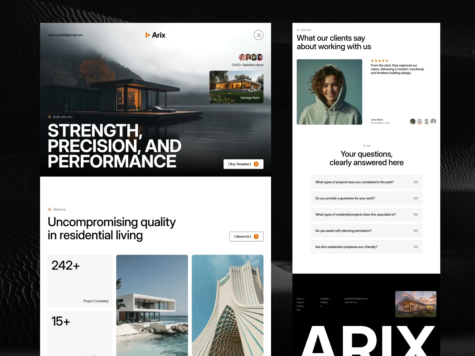 Arix- — Architecture Construction Template — Oval Studio Framer Template