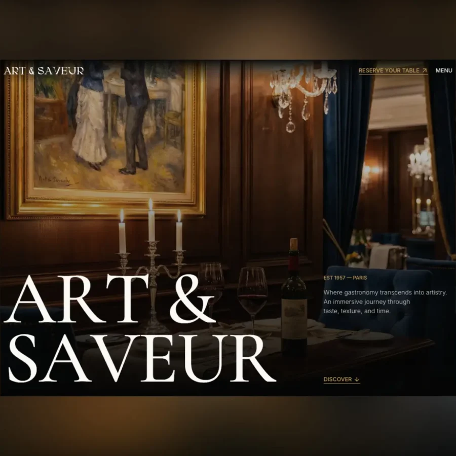 Art & Saveur — Luxury Fine Dining Template — Madrepunk™ Studio Framer Template