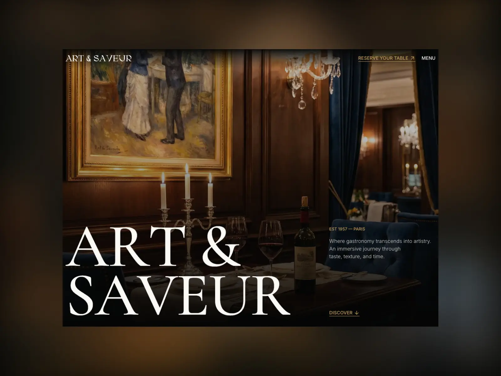 Art & Saveur — Luxury Fine Dining Template — Madrepunk™ Studio Framer Template
