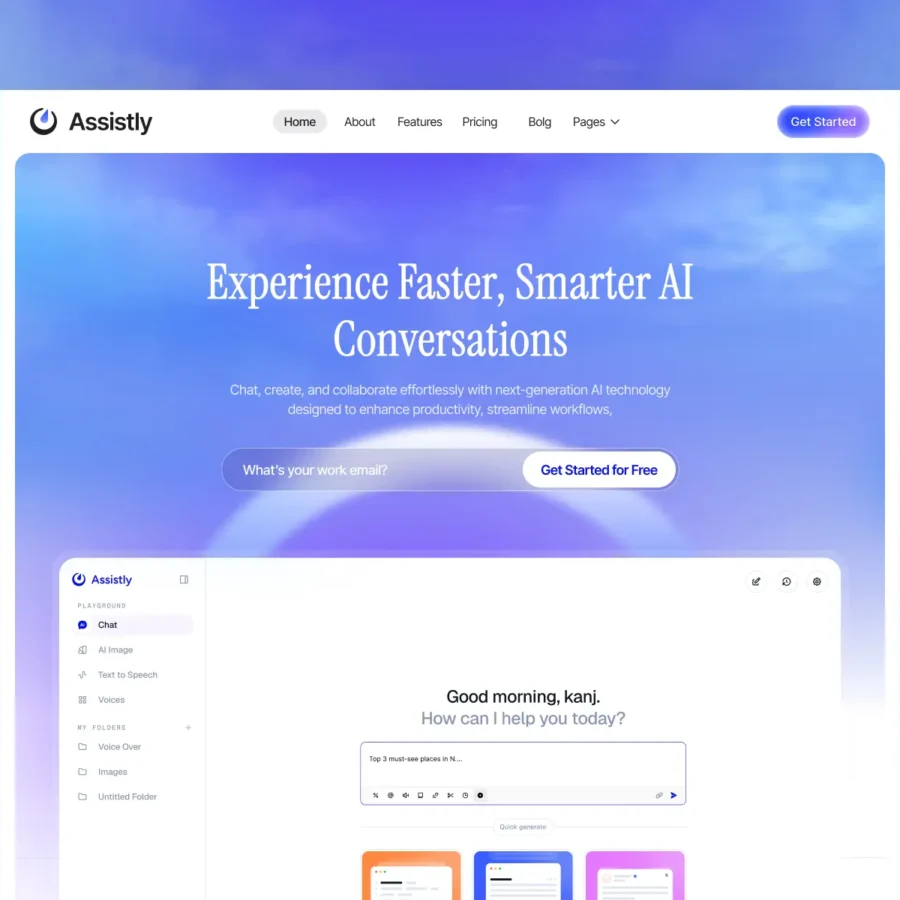 Assistly — Premium AI Chatbot SaaS Template — Maqaw Theme Framer Template