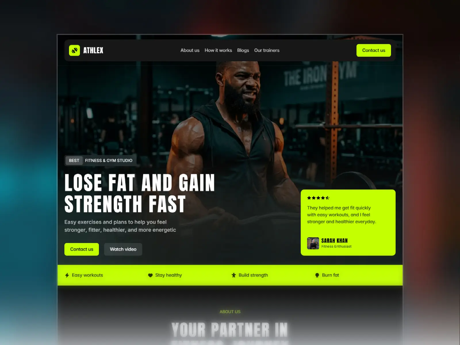 Athlex — Fitness & Gym Studio Template — Mudasir Hussain Framer Template