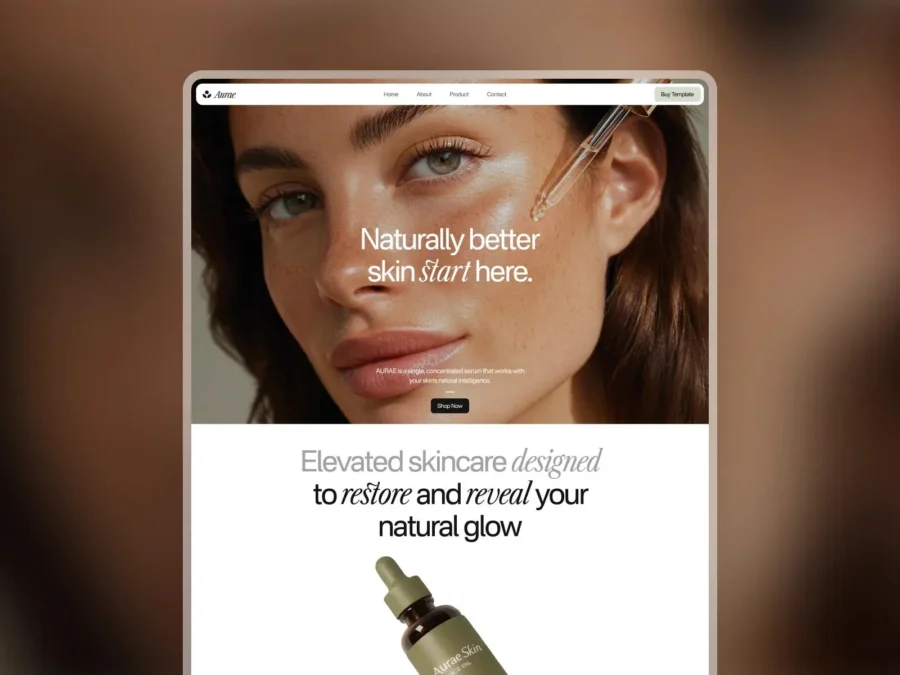 Aurae — Skincare template — Temlis Framer Template