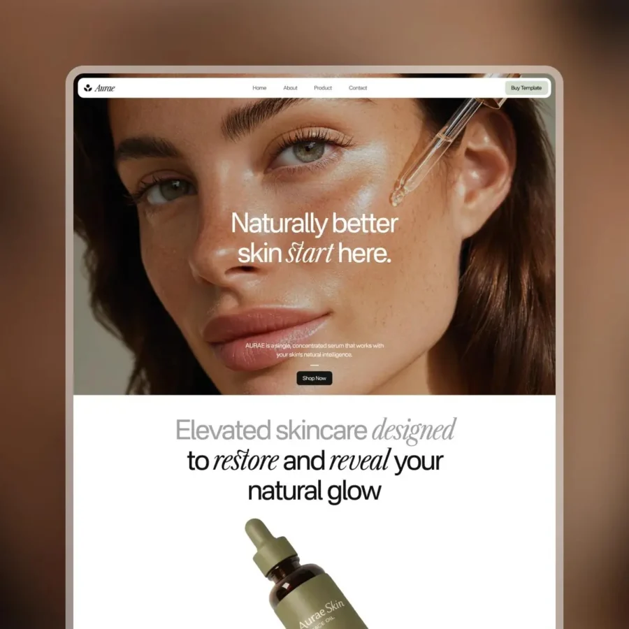 Aurae — Skincare template — Temlis Framer Template
