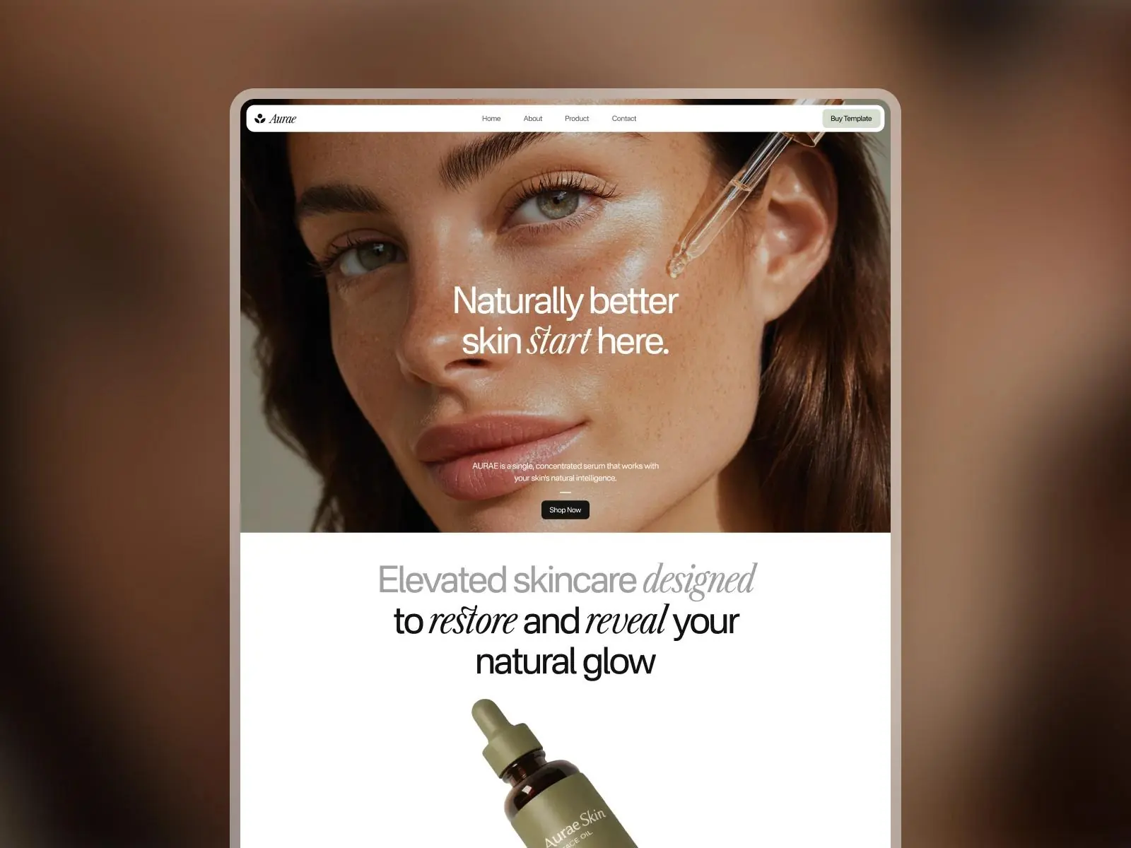 Aurae — Skincare template — Temlis Framer Template
