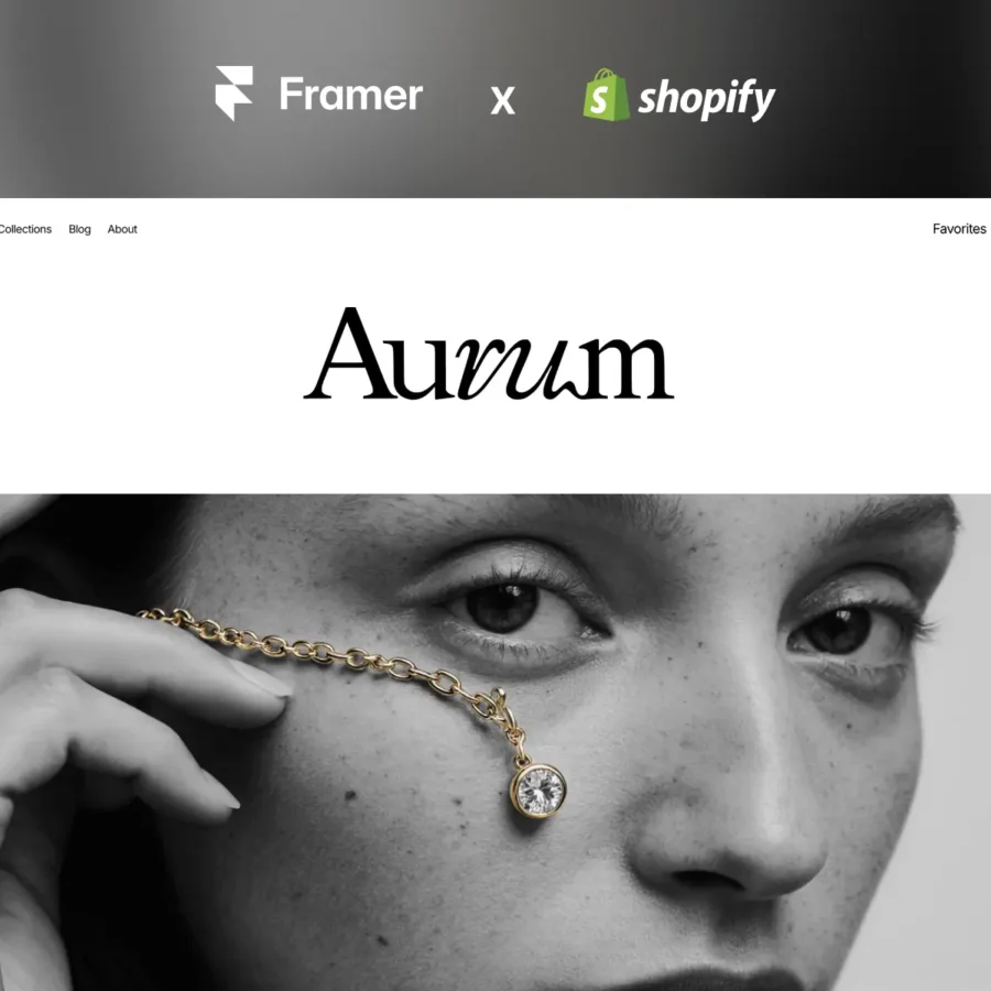 Aurum — Framer + Shopify Template — Vítrea Studio Framer Template