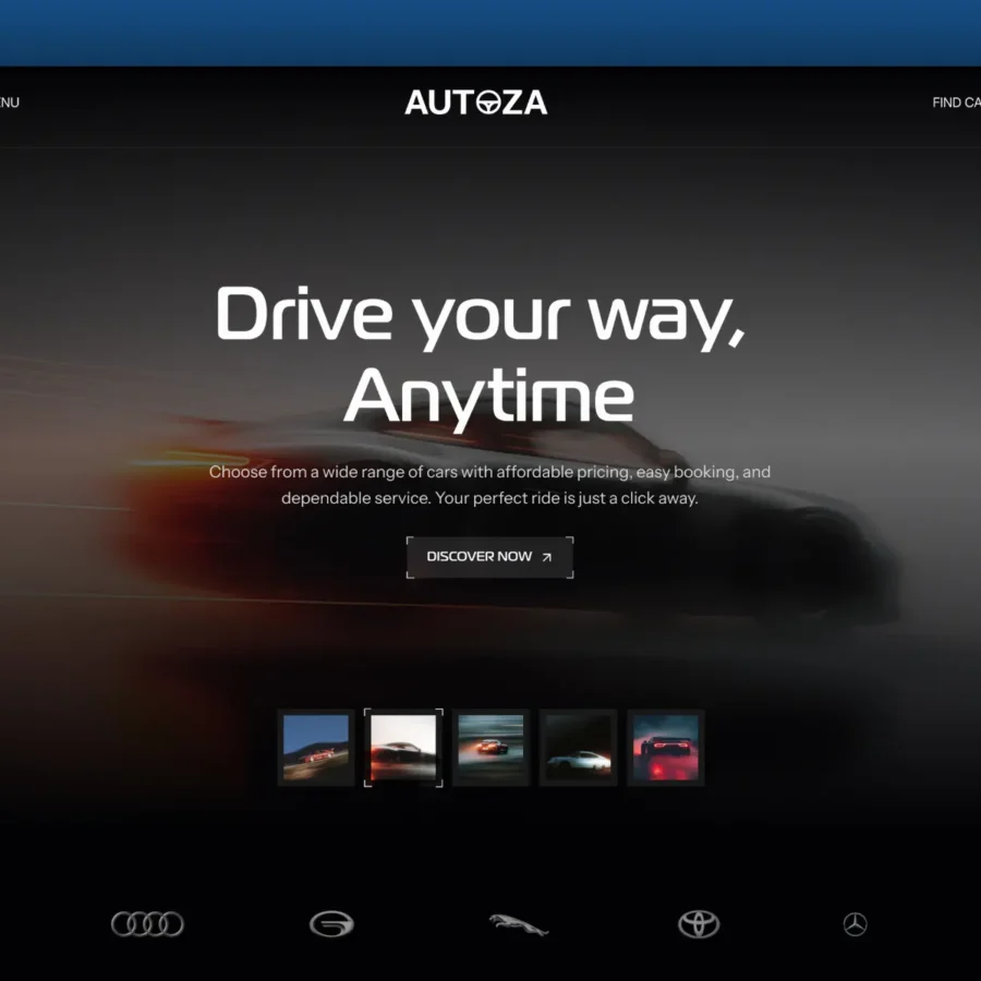 Autoza — Car Rental Template — Mezario Framer Template