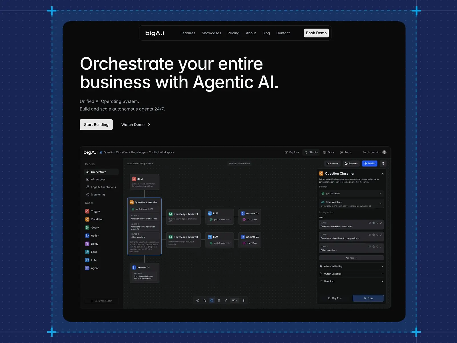 bigA.i — AI Workflow Website Template — bigbi studio Framer Template