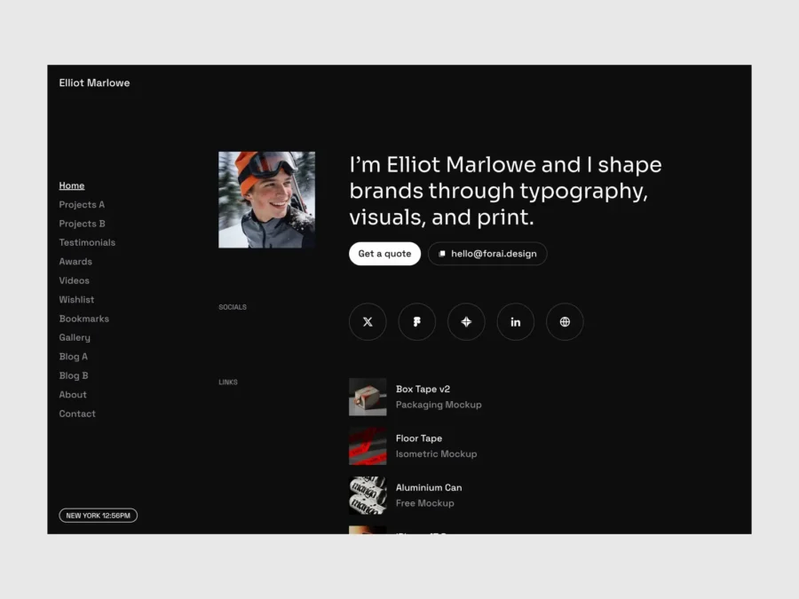 Biofolio — Link in Bio & Personal Portfolio — ForAI Framer Template