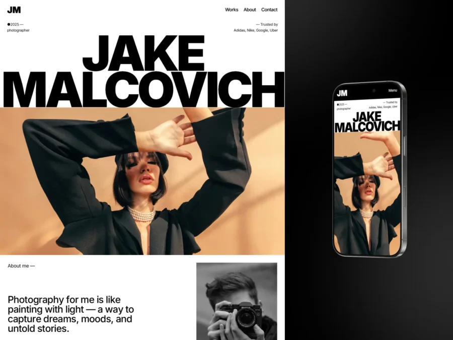 Blinked — Photographer Portfolio Website — Nikita Shabunko Framer Template