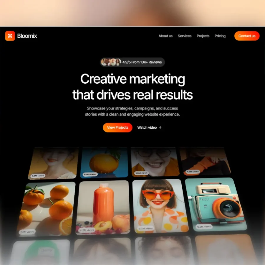 Bloomix — Social Media Agency Template — M Hussain Framer Template