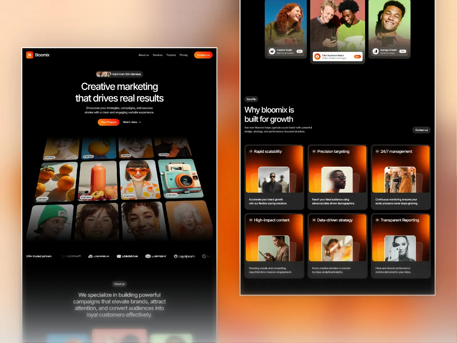 Bloomix — Social Media Agency Template