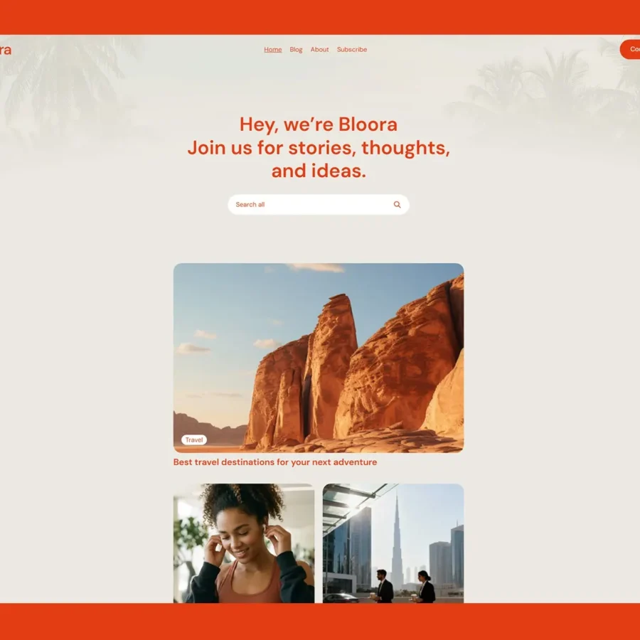 Bloora — Minimal Blog Creator Template — FlowSark Framer Template