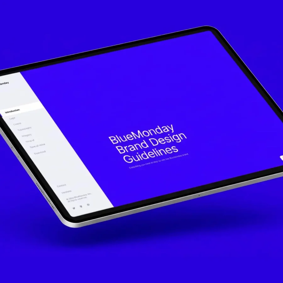 BlueMonday — Brand Design Guidelines Template — Tomáš Hustoles Framer Template