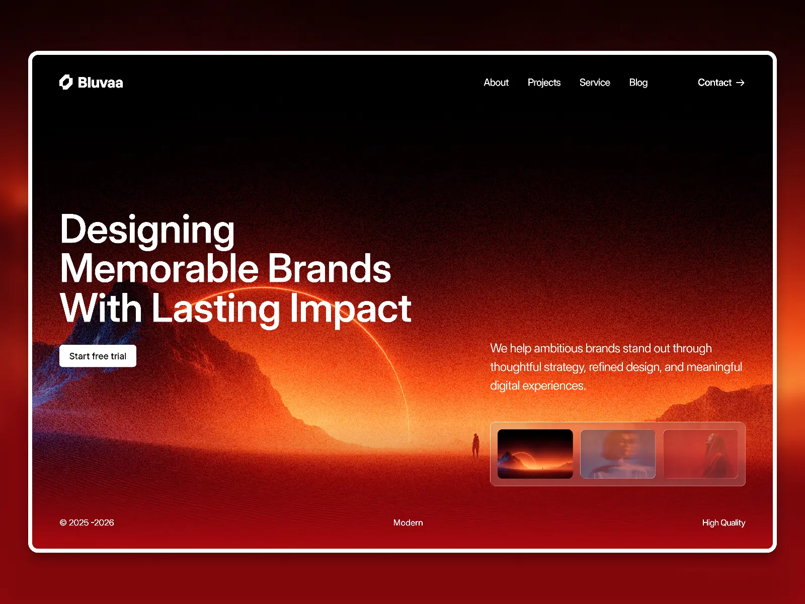Bluva — Dark Agency & Studio Template — FramerStation Framer Template