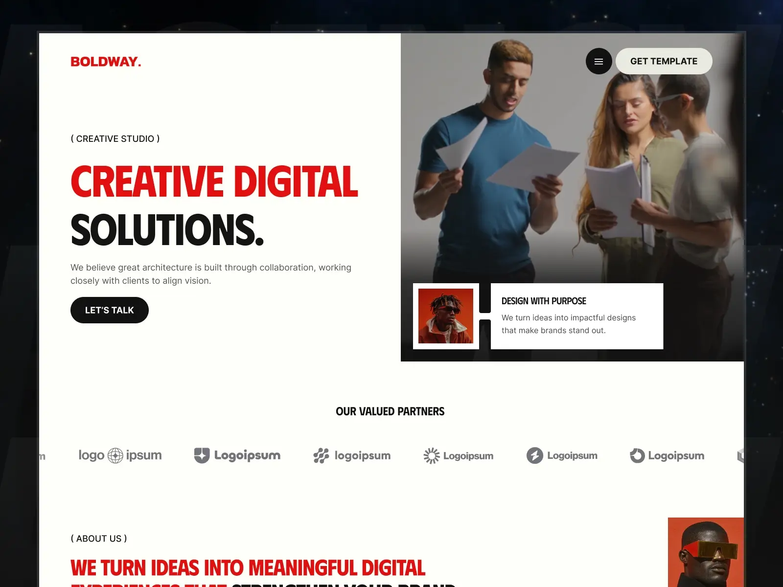 Boldway — Creative Digital Agency Template — Flowzai Framer Template